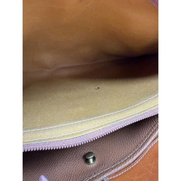 Vintage Dooney & Bourke White Brown Pebbled Satchel '80's '90s Classic USA